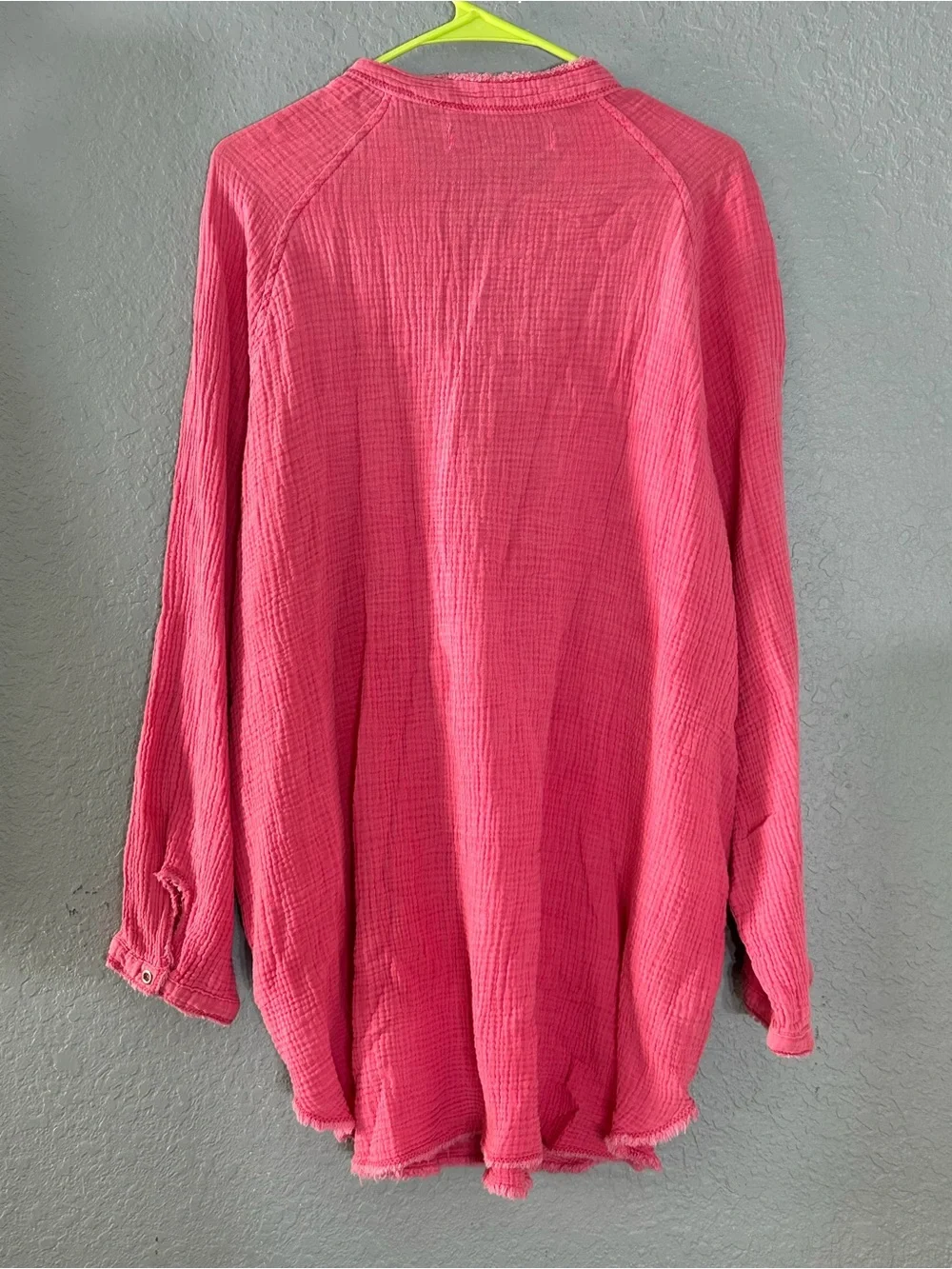 Free People Bright Pink Button-Front Shirt
